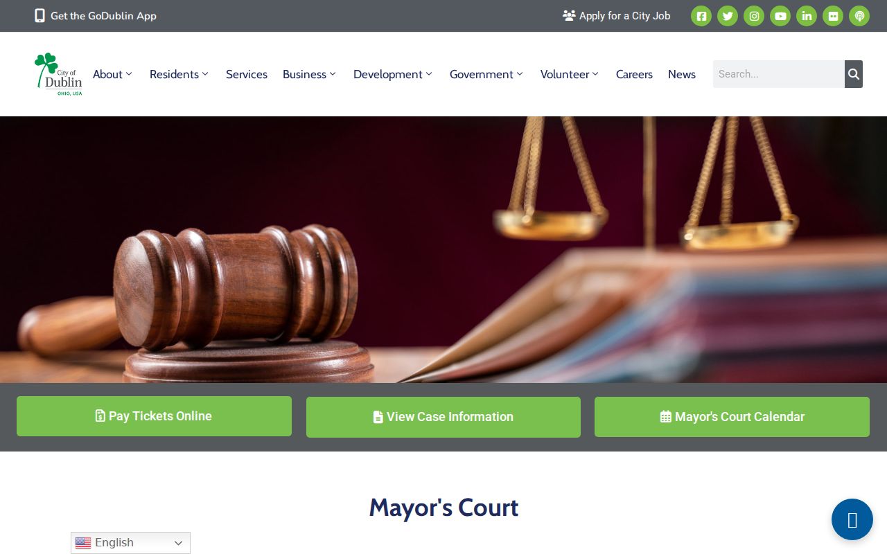 Franklin County Dublin court records Mayor's Court Justice Center information