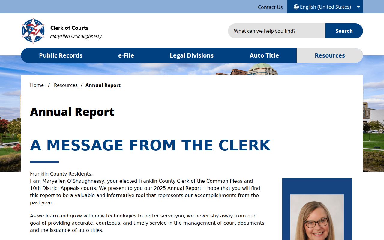 Franklin County court records management information from the Clerk